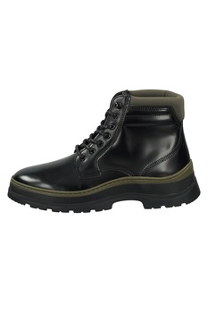 Scotch & Soda, Ghete de piele, Negru/Verde militar Scotch & Soda, Ghete de piele, Negru/Verde militar