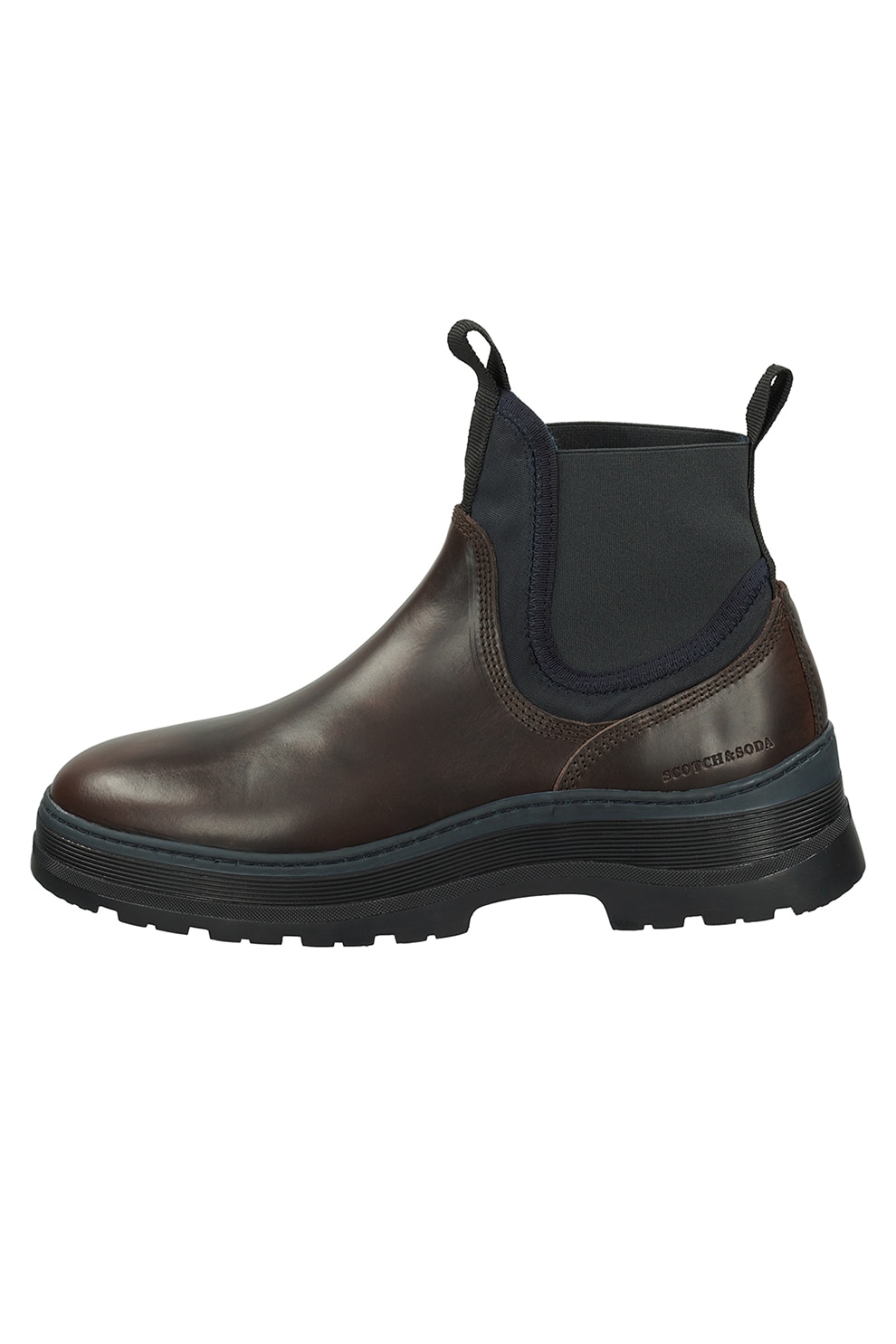 Scotch & Soda, Ghete Chelsea de piele, Maro inchis