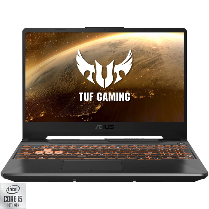 Лаптоп ASUS Gaming ASUS TUF F15 FX506LHB, Intel® Core™ i5-10300H, 15.6'', FHD 144Hz, 8GB DDR4, 512GB SSD, GeForce GTX 1650 4GB, No OS, Bonfire Black