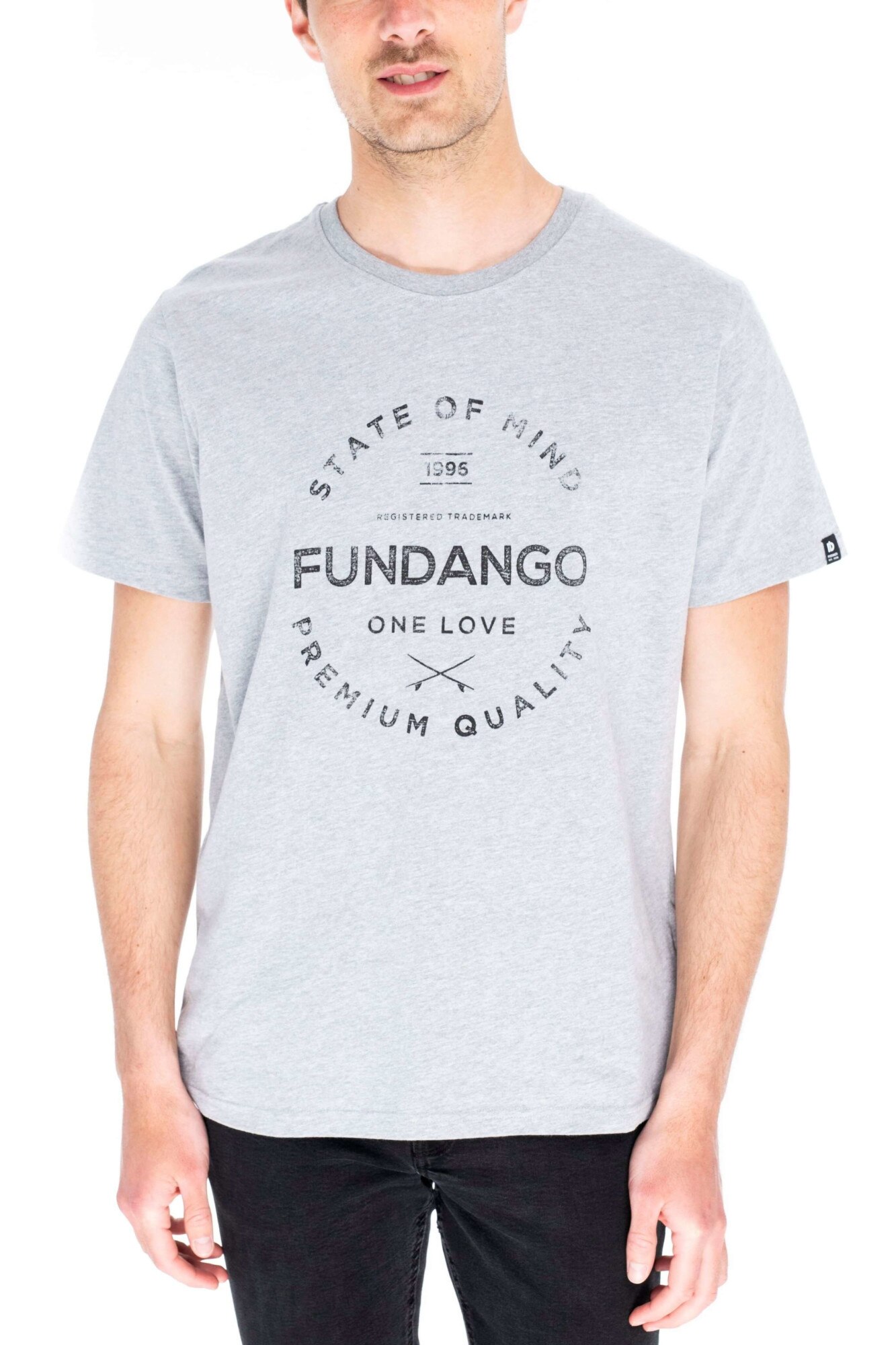 Tricou barbati, Fundango Basic T Logo 2, Gri