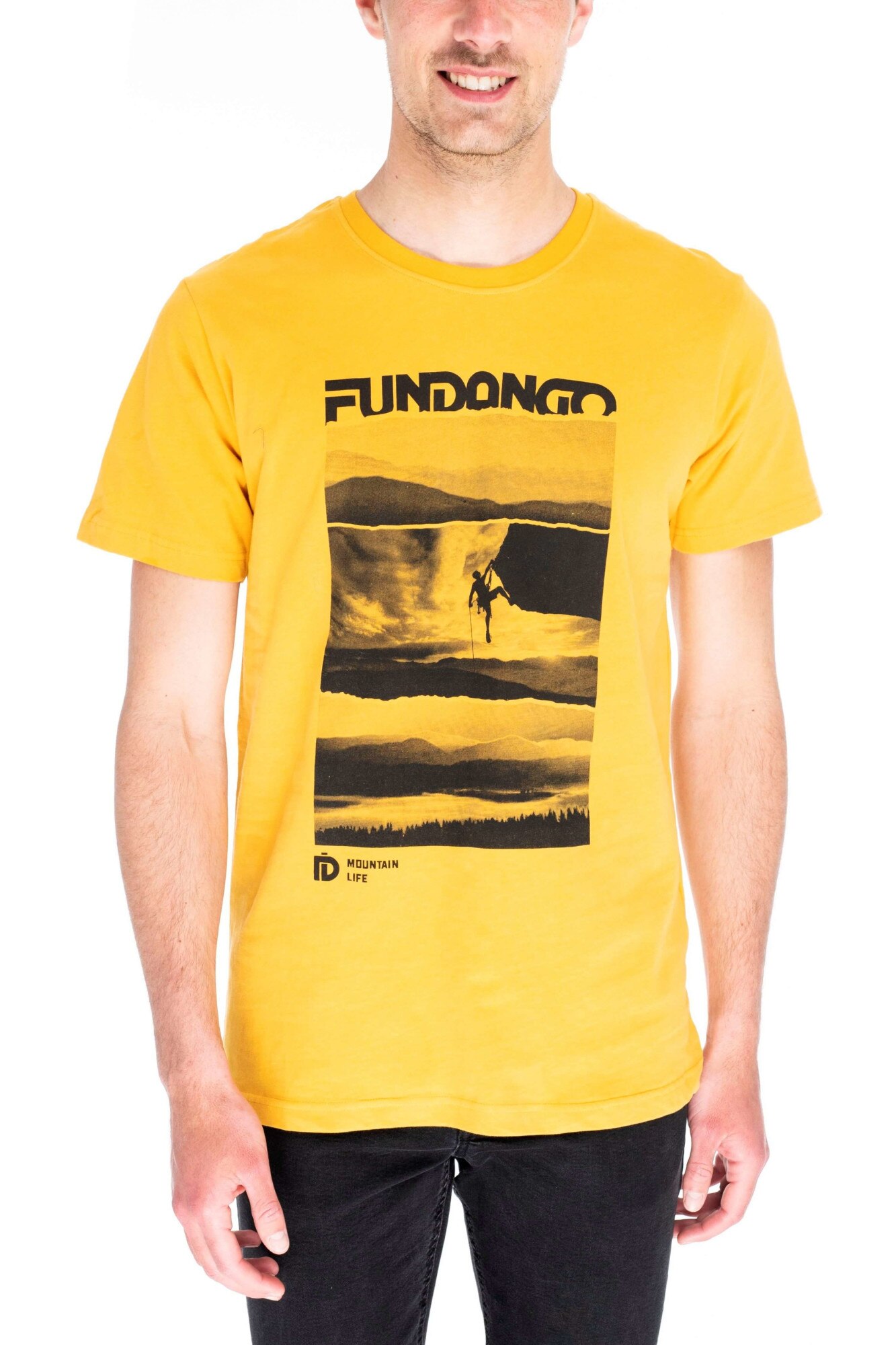 Tricou barbati, Fundango Basic T Logo 3, Portocaliu