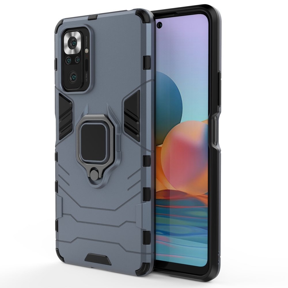 Husa pentru Xiaomi Redmi Note 10 Pro armor rugged ring blue