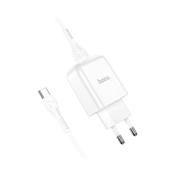 Incarcator Retea Hoco 1x Usb 2a, Cu Cablu Type-c, Alb - 6160 Incarcator Retea Hoco 1x Usb 2a, Cu Cablu Type-c, Alb - 6160