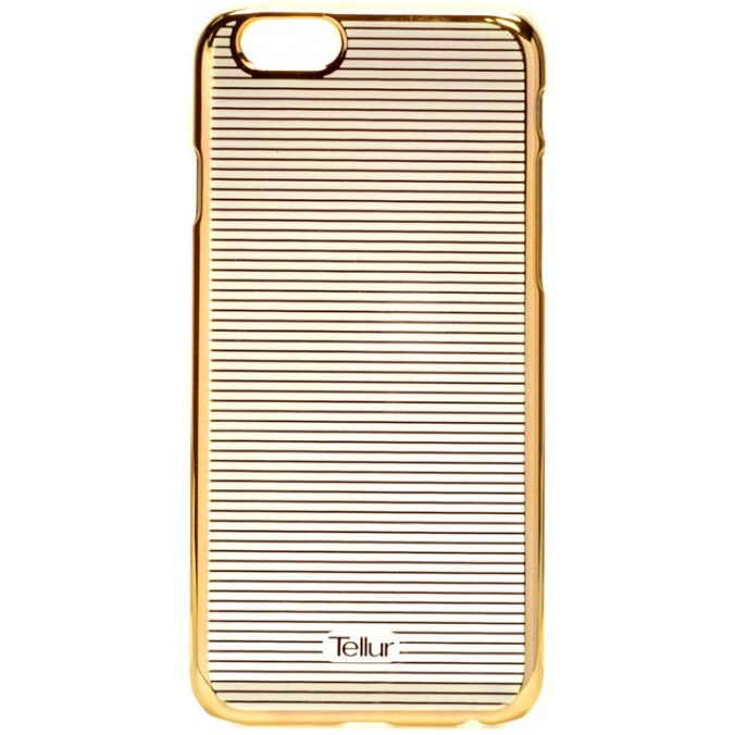 Husa de protectie Tellur Cover Hardcase Horizontal Stripes pentru iPhone 6/6s, Auriu