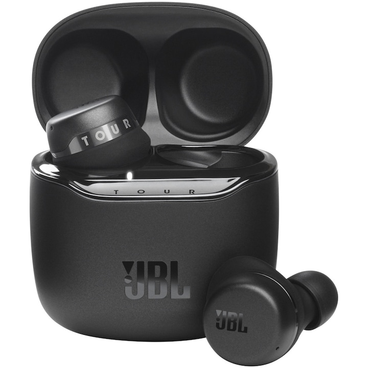 JBL Tour Pro TWS Fülhallgató, Vezeték nélküli, Bluetooth, Adaptív zajszűrő, 3 mikrofon, Fekete