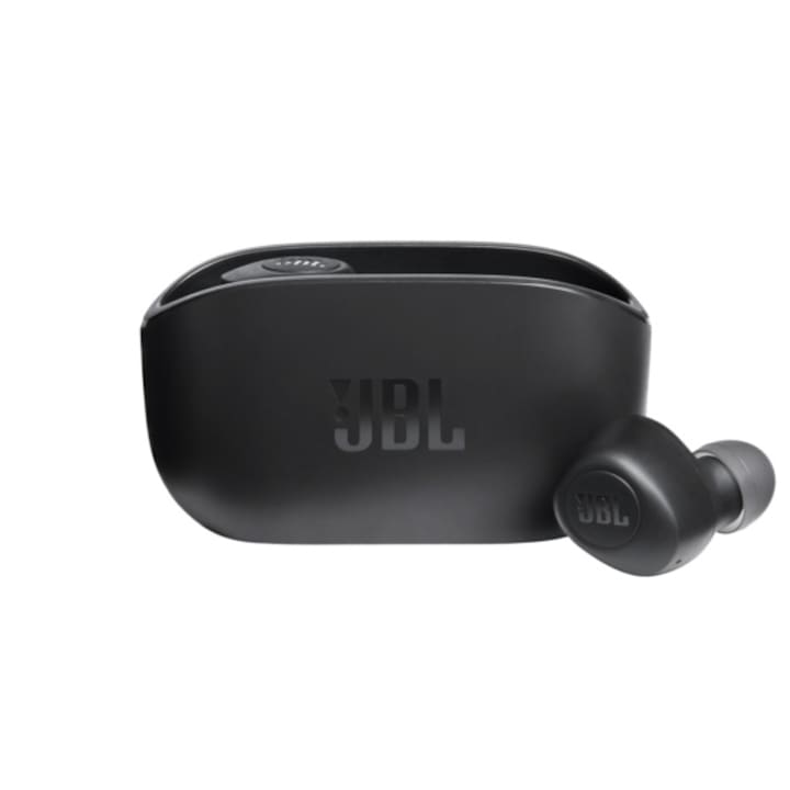 JBL Wave 100TWS Fülhallgató, Bluetooth, Vezeték nélküli, Mély basszus, 20 óra, Fekete