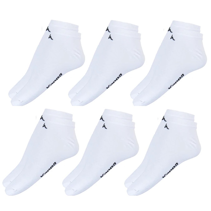 Set 6 perechi de sosete scurte Kappa, unisex, alb, 39-42