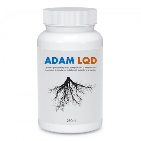 Biostimulator de inradacinare, cu carbon organic si humat de potasiu, pentru rasaduri, butasi si arbusti fructiferi Adam LQD, 0.25 L