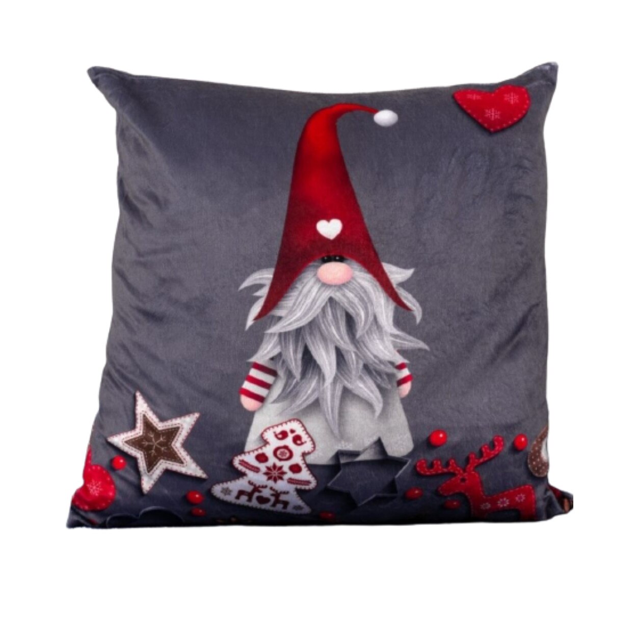 Perna Decorativa 50x50 cm, Puf siliconic si Catifea, Multicolor, Z08-19