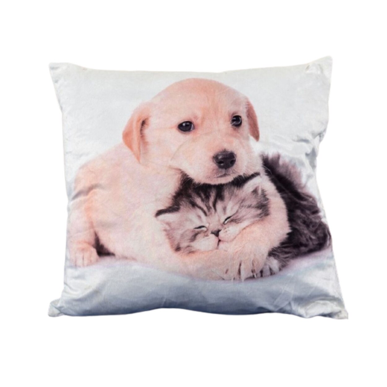 Perna Decorativa 50x50 cm, Puf siliconic si Catifea, Multicolor, Z08-15