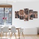 Set Tablouri Multicanvas 5 piese, Art Star, Lei in mediul lor, Animale, Panza pe cadru de lemn, Decoratiuni Moderne pentru Casa, 80 x 150 cm
