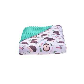 Paturica scaun auto model arici cu plus turquoise 75x75 cm Paturica scaun auto model arici cu plus turquoise 75x75 cm