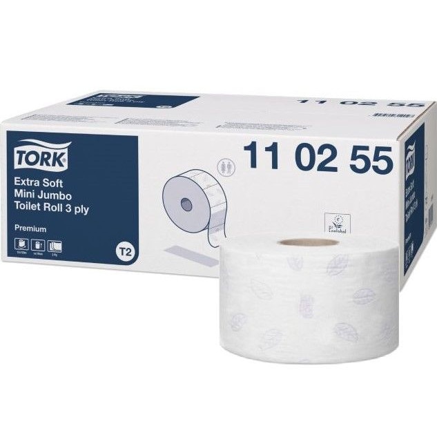 Hartie igienica Tork Premium 110255 mini jumbo T2, alb, 3 straturi, 120m, 1Rola