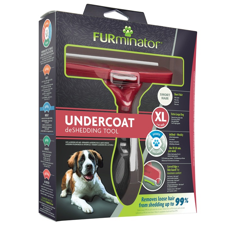 Perie XL FURminator, pentru caini cu par scurt