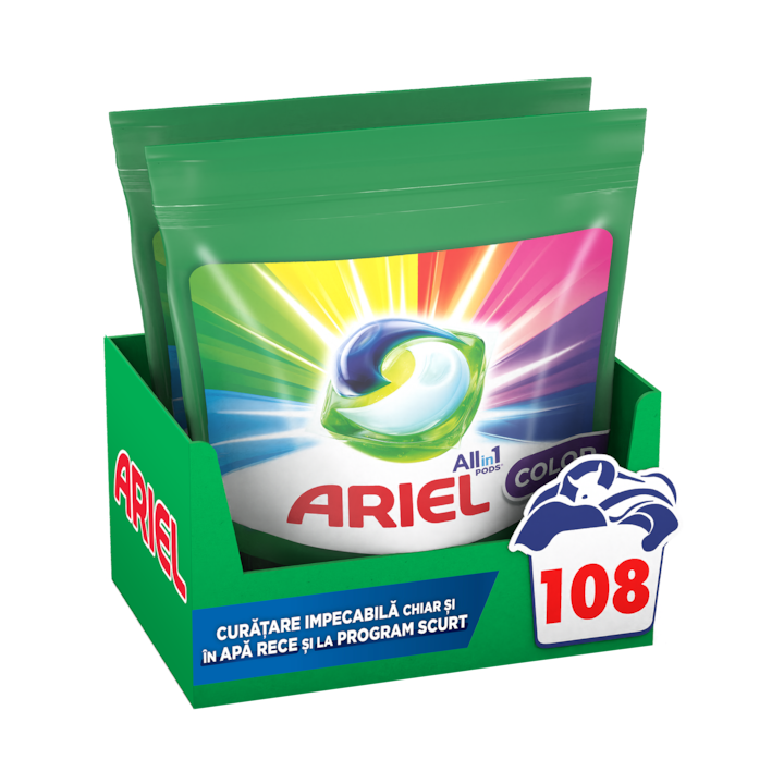 Ariel All in One PODS Color mosókapszula, 2x54 kapszula, 108 mosás