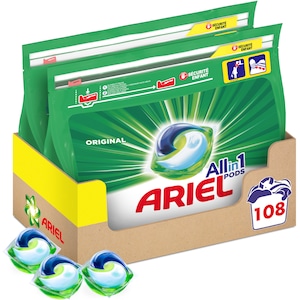 Detergent de rufe capsule Ariel All in One PODS Original, 2x54 buc, 108 spalari