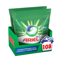 Detergent de rufe capsule Ariel All in One PODS Original, 2x54 buc, 108 spalari