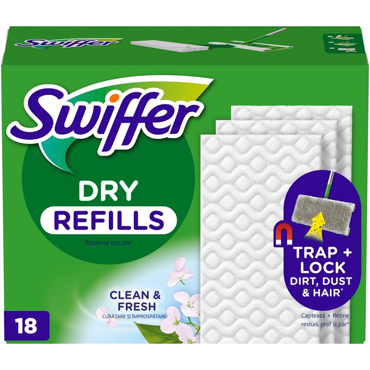 Rezerve lavete uscate pentru pardoseala Swiffer Sweeper, 18 buc