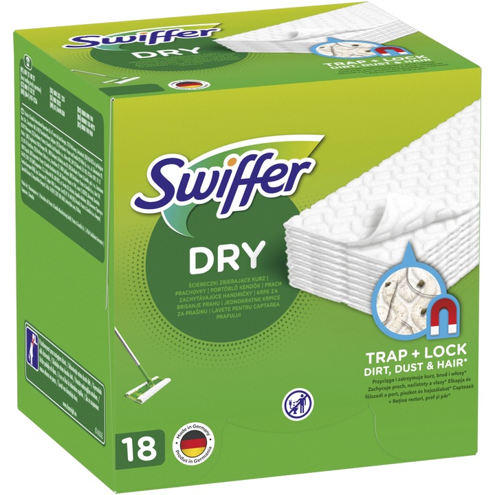 Резерви сухи кърпи за под Swiffer Sweeper, 18 броя