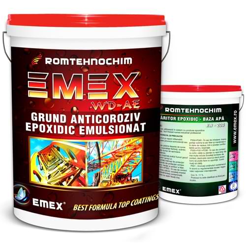 Grund Epoxidic Emulsionat “Emex WD-AE”, Rosu, Bidon 4 Kg, Intaritor inclus