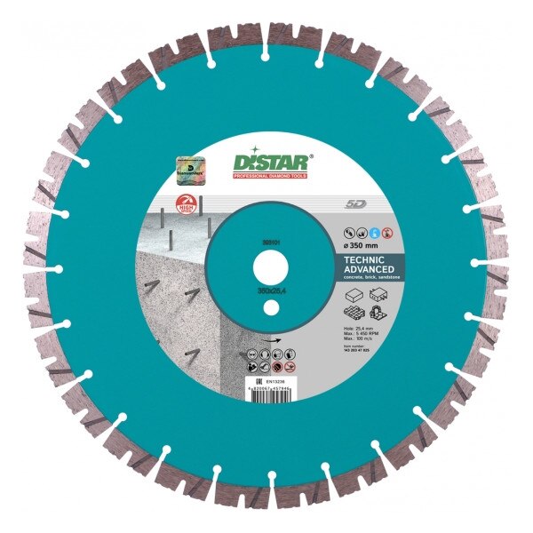 Disc diamantat Technic Advanced 350mm 1A1RSS/C3 350x3,5x15x25,4. Beton, pavaj
