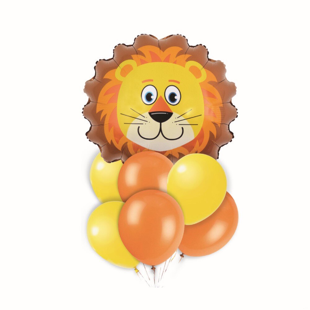 Set 7 baloane , galben&portocaliu , figurina leu