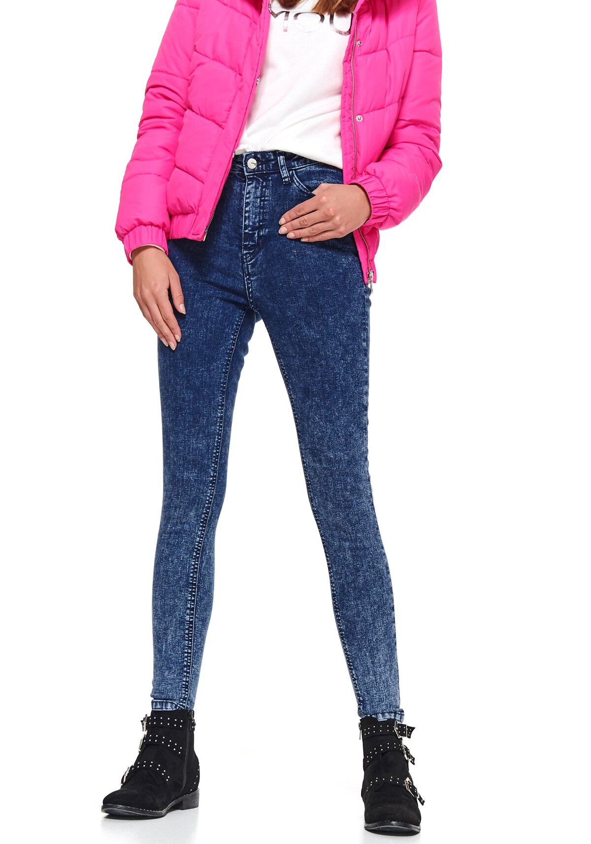 Pantaloni femei, TOP SECRET, SSP3108, Albastru inchis, 34