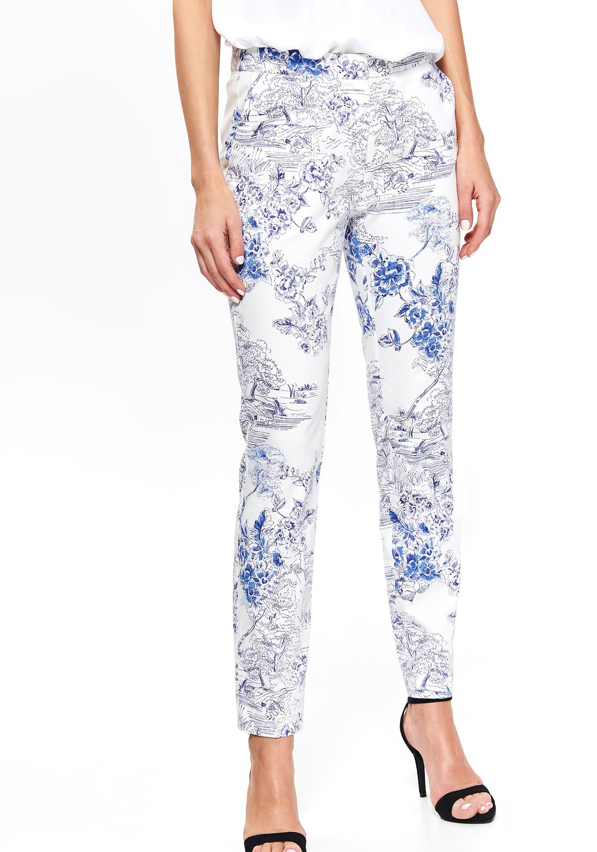 Pantaloni femei, TOP SECRET, SSP3291, Alb