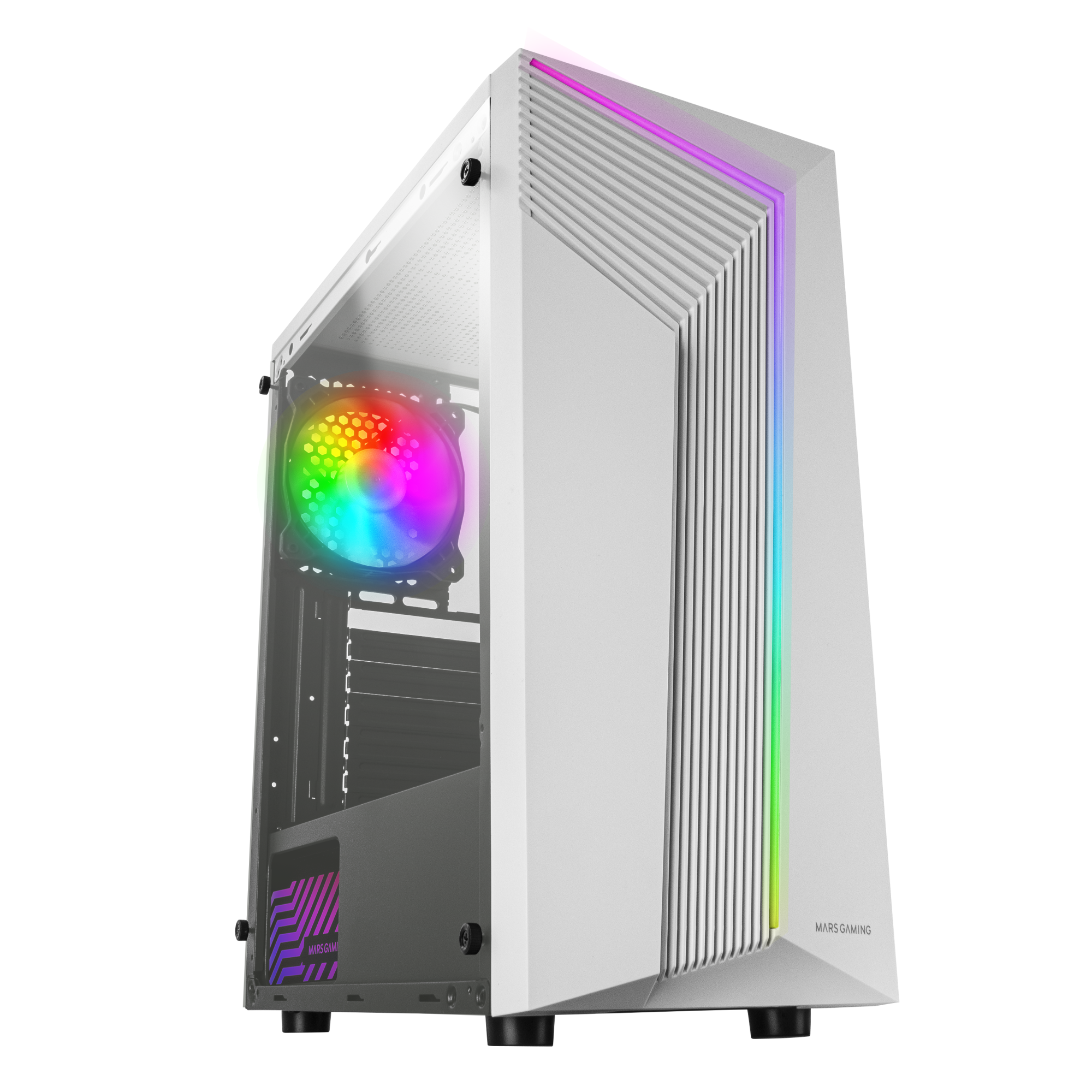 Sistem Desktop PC Gaming GRT MCX White cu procesor Intel® Core™ i3-12100F  pana la 4.30GHz, 8GB DDR4, 1TB HDD, 120GB SSD, GeForce® GTX 1650 4GB GDDR6