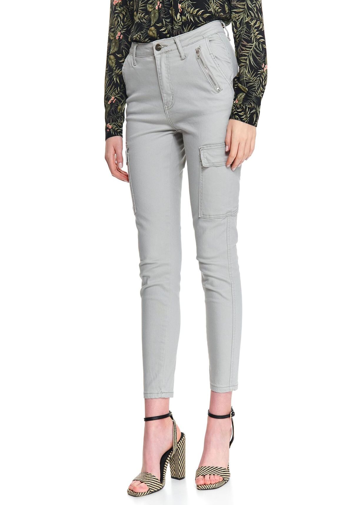 Pantaloni femei, TOP SECRET, SSP3430, Gri deschis
