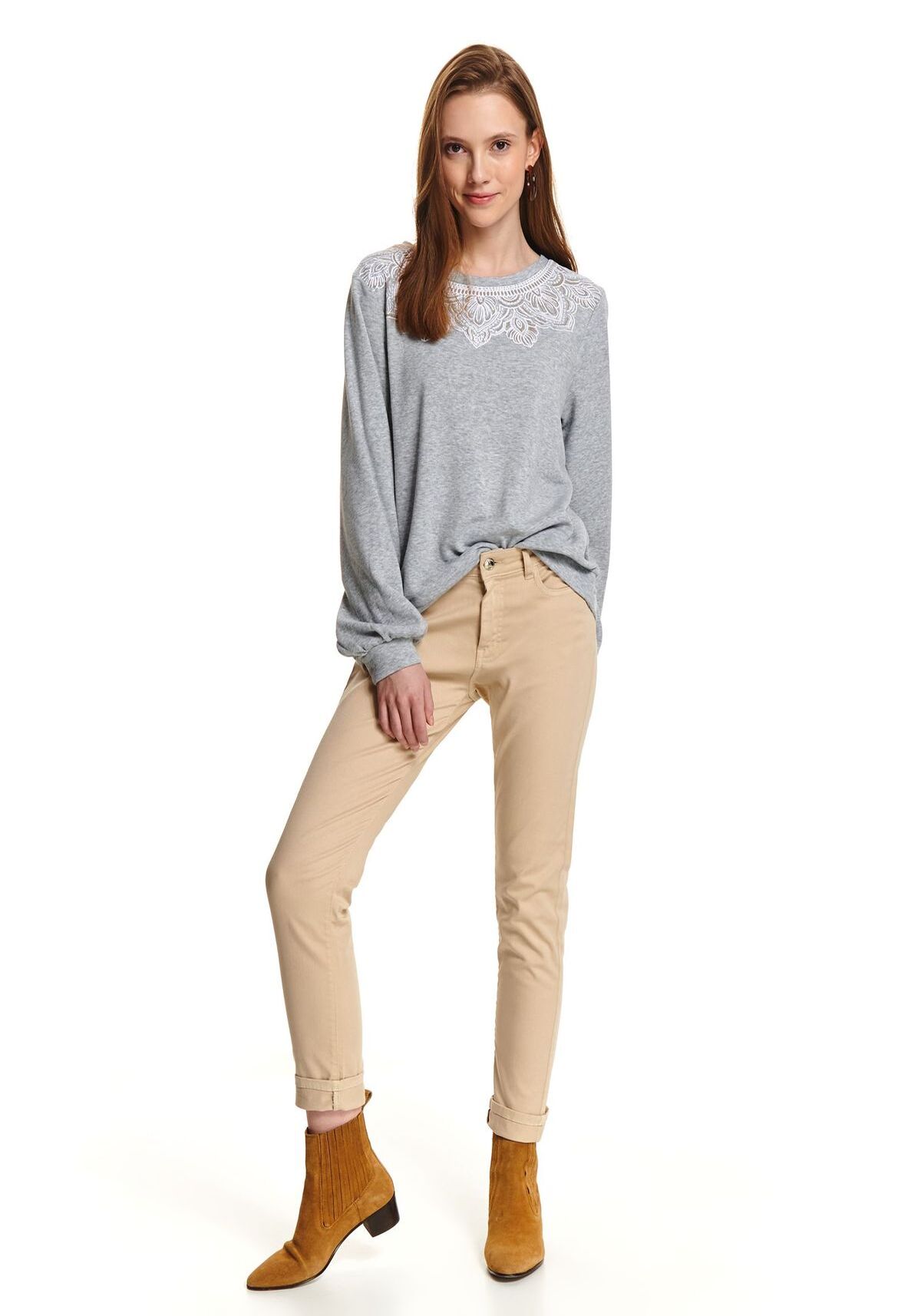 Pantaloni femei, TOP SECRET, SSP3490, Bej