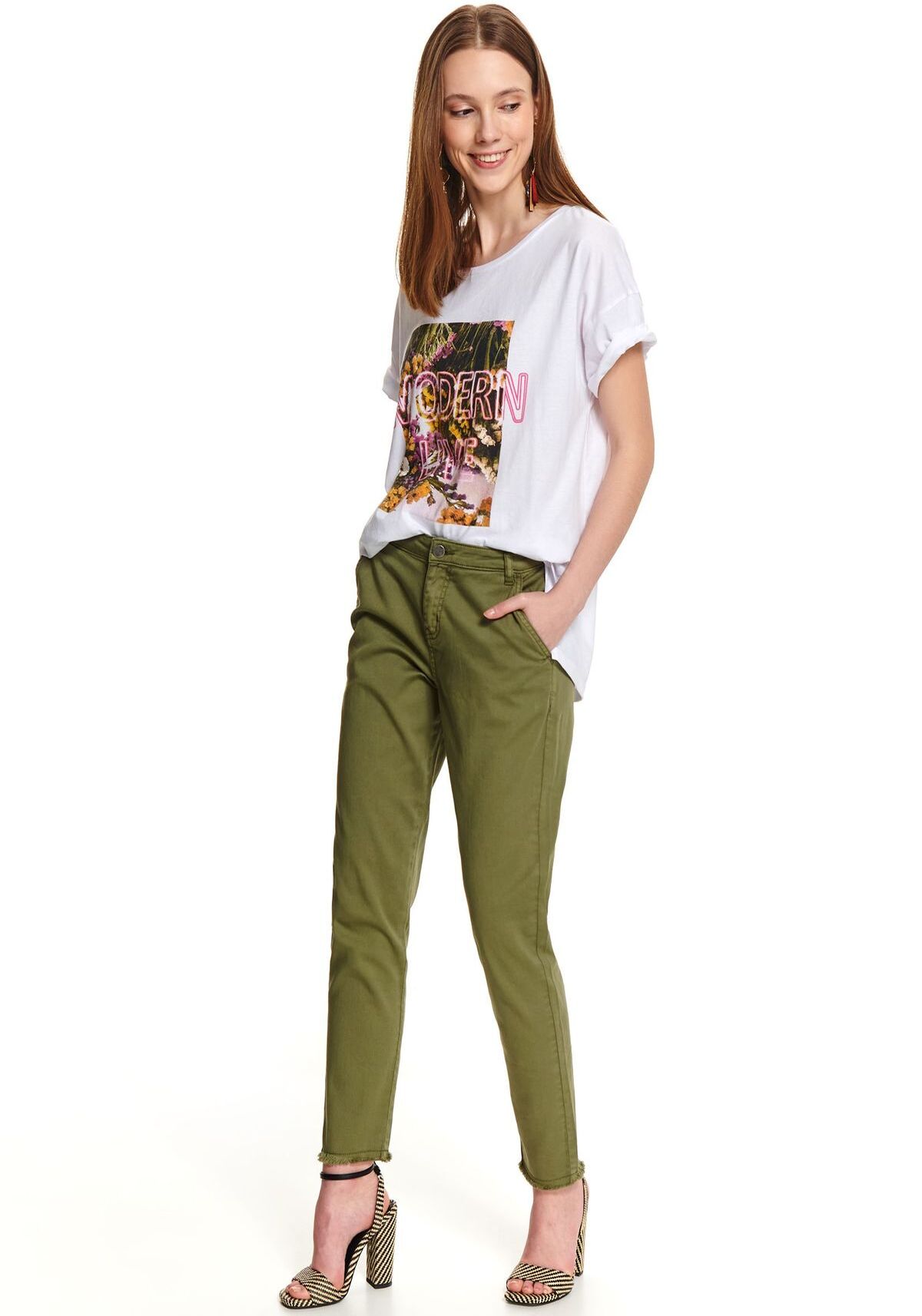 Pantaloni femei, TOP SECRET, SSP3492, Verde, 34