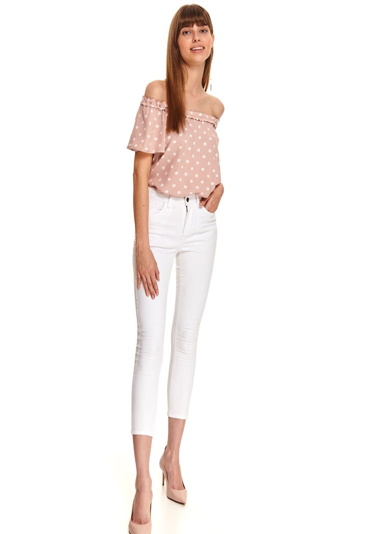 Pantaloni femei, TOP SECRET, SSP3565, Alb