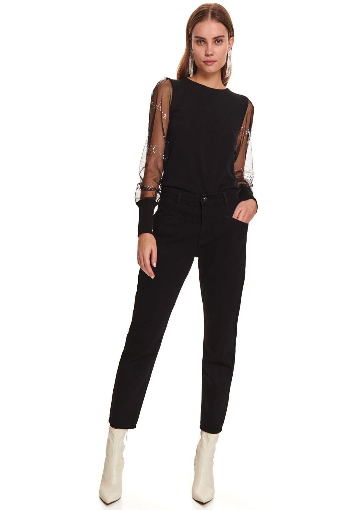 Pantaloni femei, TOP SECRET, SSP3654, Negru
