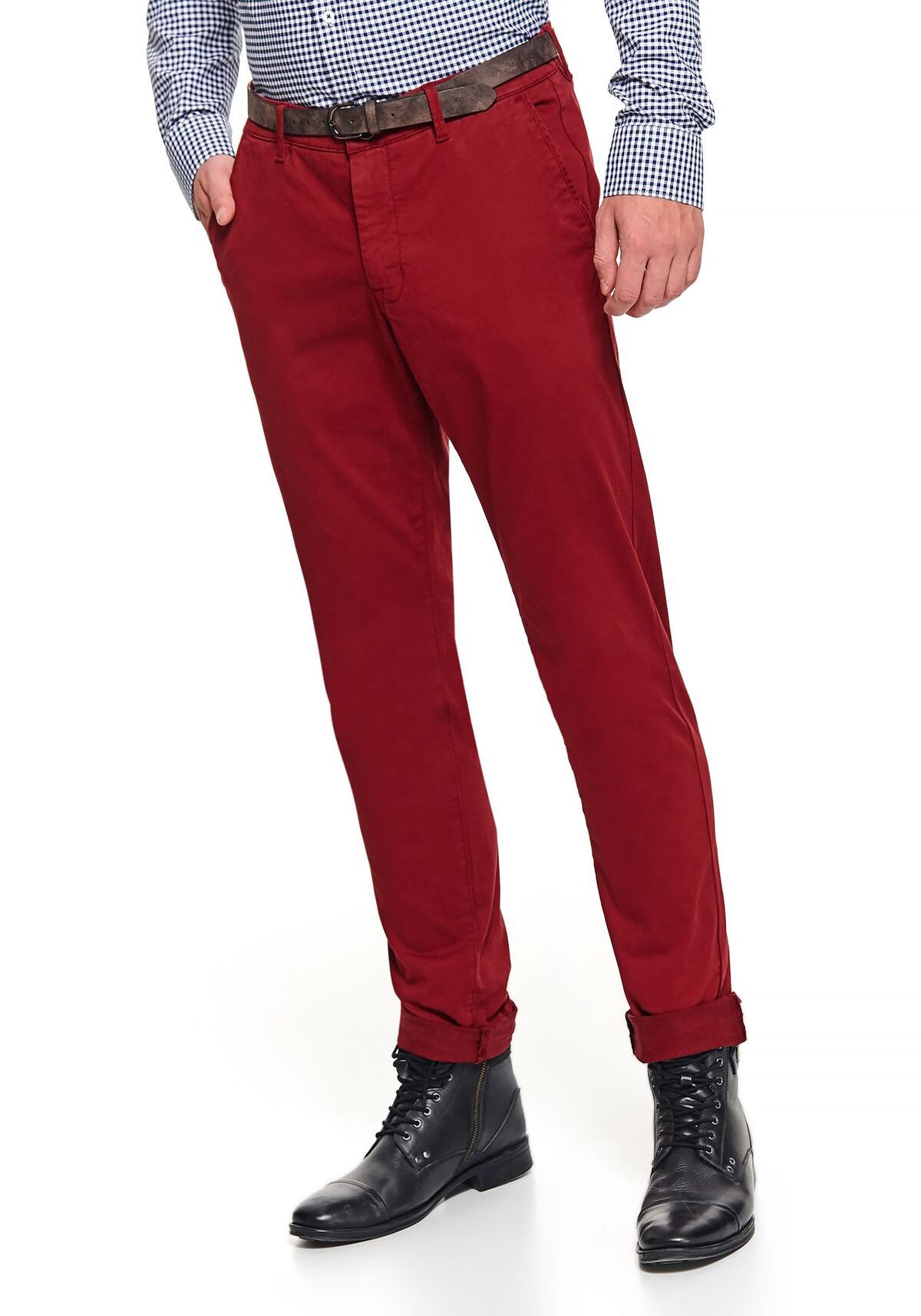 Pantaloni barbati, TOP SECRET, SSP3415, Rosu, 31