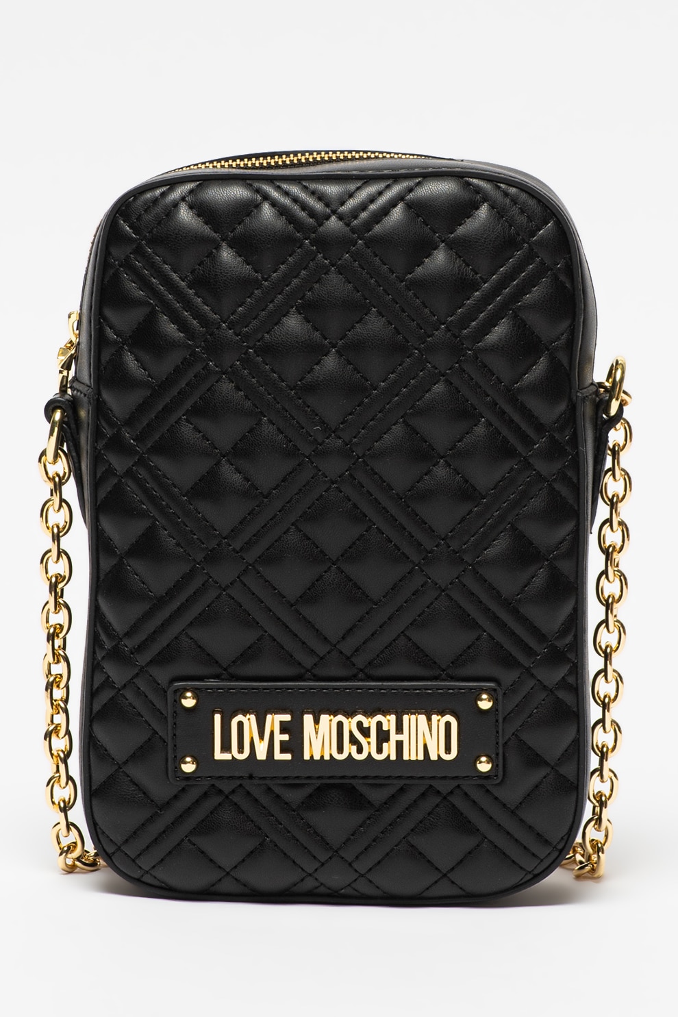 Love Moschino, Geanta crossbody din piele ecologica cu aspect matlasat