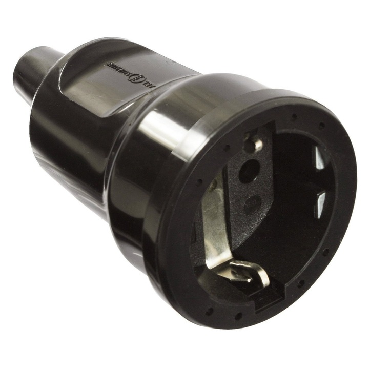 Anco földelt PVC dugalj, fekete