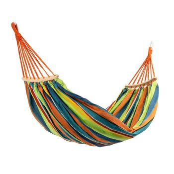 Hamac de gradina, tonuri deschise, 185 x 150 cm, bumbac, sustinere lemn, cu franghii, husa depozitare inclusa Hamac de gradina, tonuri deschise, 185 x 150 cm, bumbac, sustinere lemn, cu franghii, husa depozitare inclusa