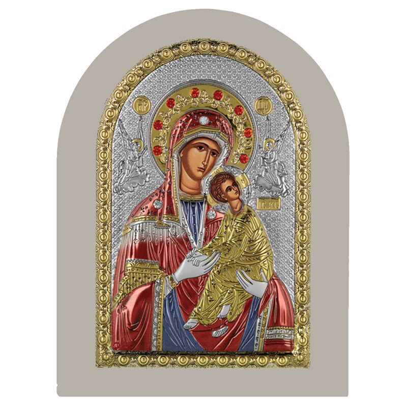 Icoana Maica Patimirilor (Amolintos) 10x14cm Auriu Color Rama Alba ClassGifts