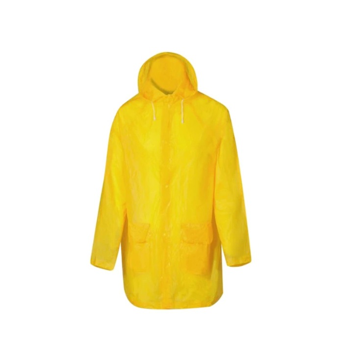 Водоустойчив дъждобран с качулка, жълт, универсален размер