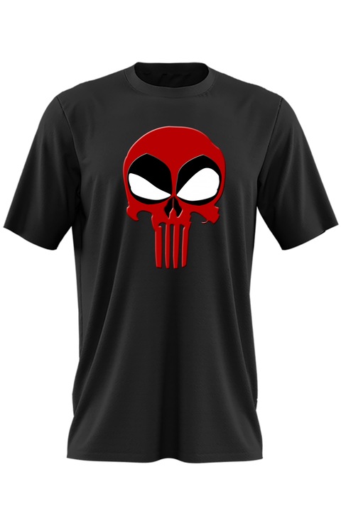 Tricou barbati Deadpool Punisher Reaper Skull, negru, marime XL