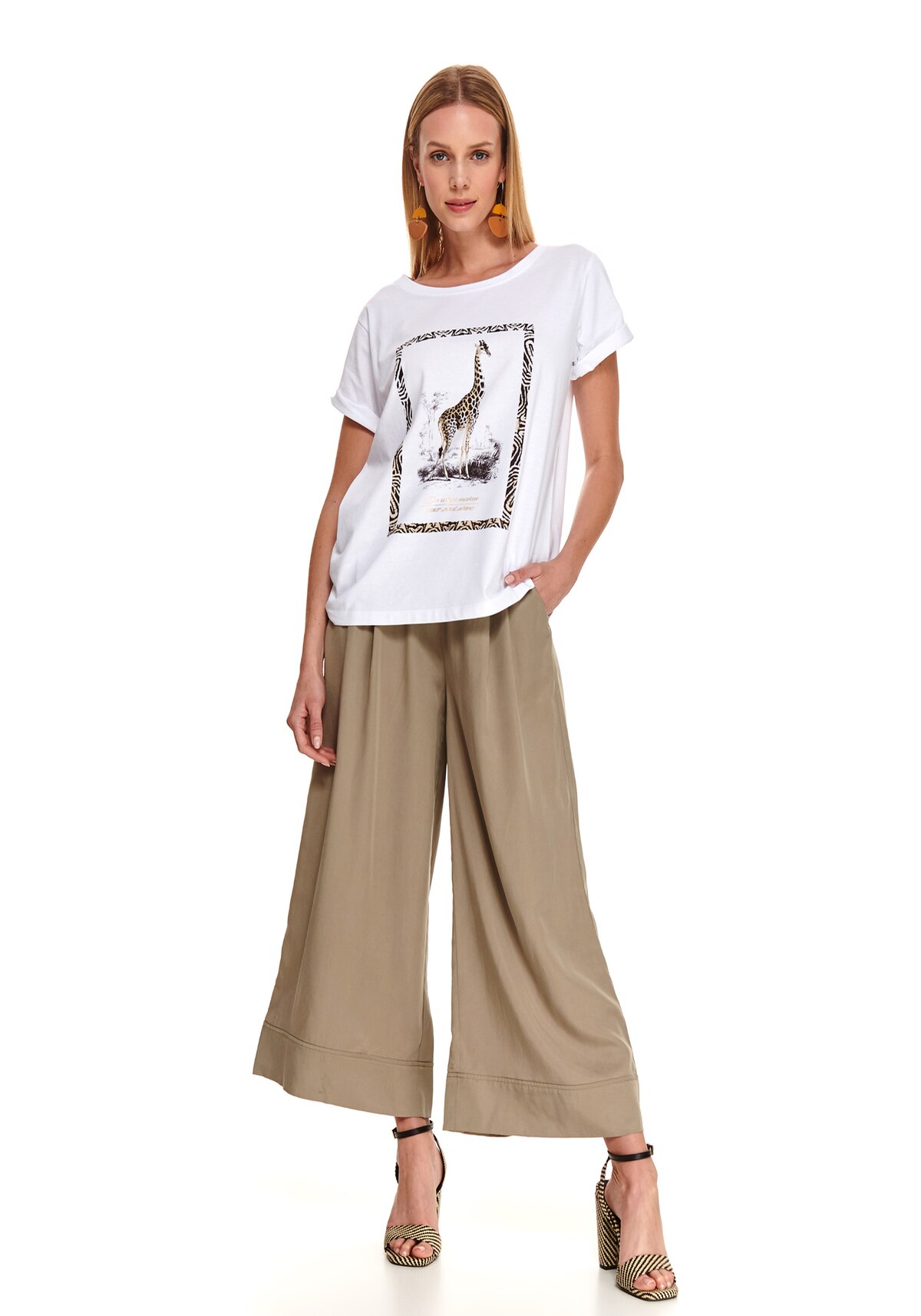 Pantaloni femei, TOP SECRET, SSP3523, Bej