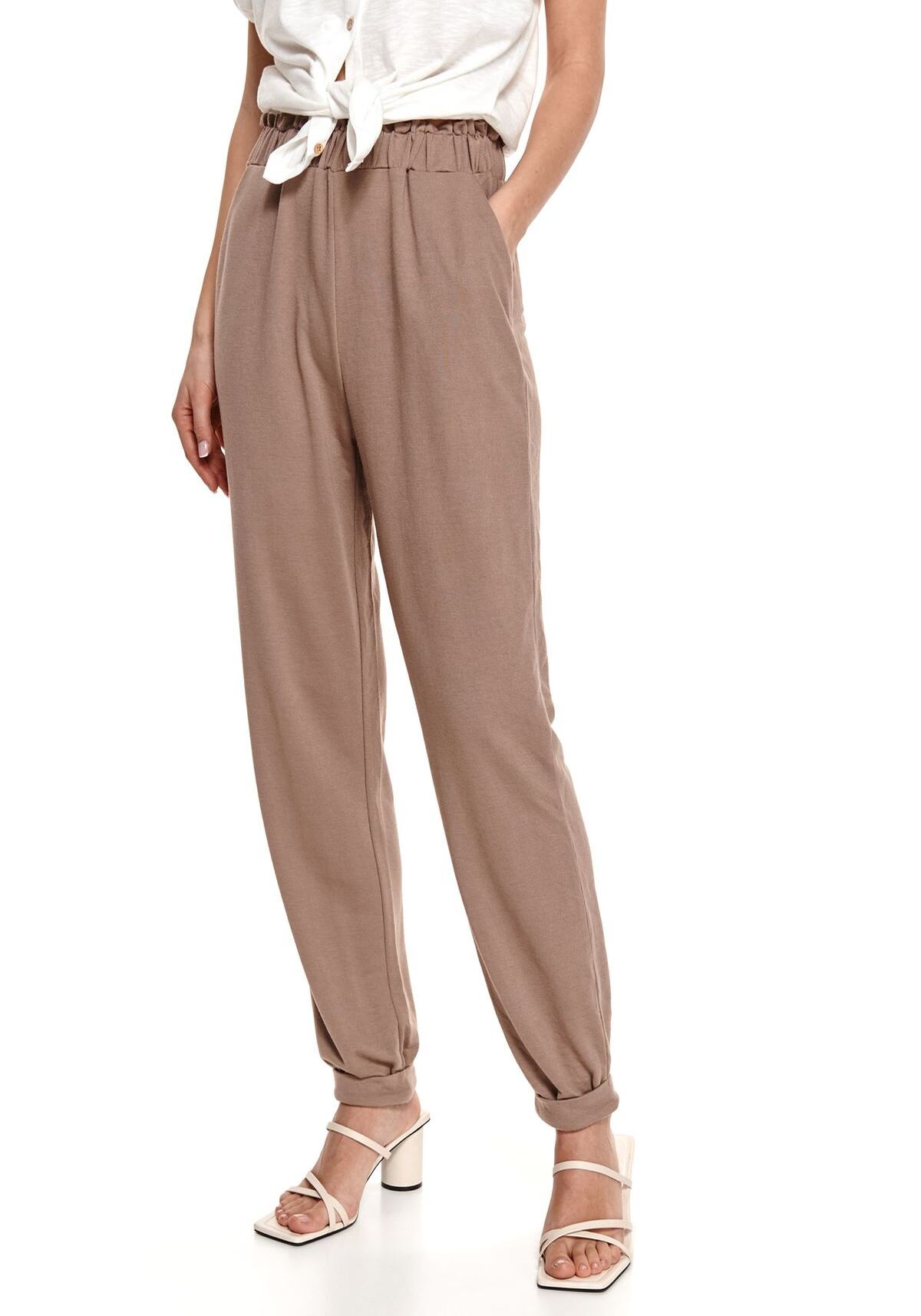 Pantaloni femei, TOP SECRET, SSP3767, Bej