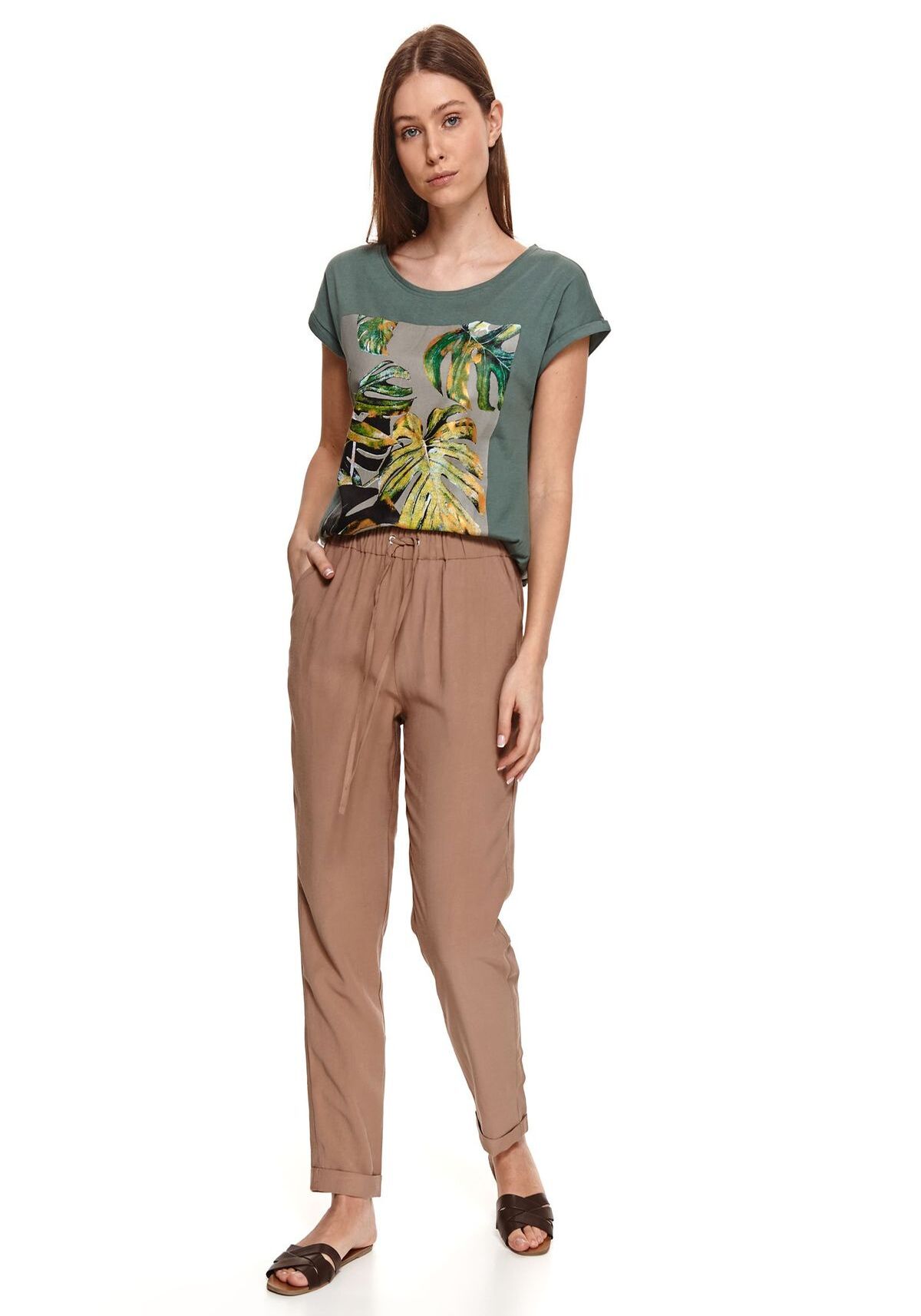 Pantaloni femei, TOP SECRET, SSP3741, Bej