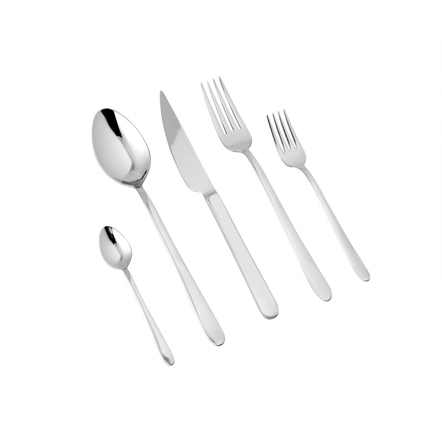 Set 60 tacamuri pentru 12 persoane Karaca, Cobie, Otel inoxidabil, Argintiu