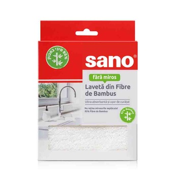 Laveta din fibre de bambus ultra-absorbanta Sano, 1 buc Laveta din fibre de bambus ultra-absorbanta Sano, 1 buc