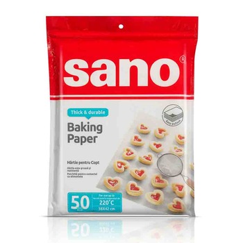 Hartie de copt Sano, 38x42cm, 50 foi Hartie de copt Sano, 38x42cm, 50 foi