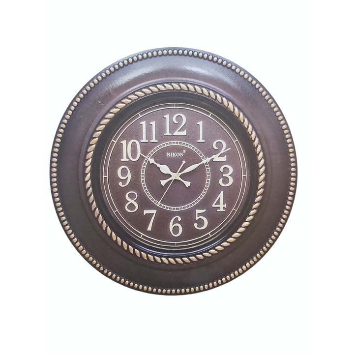 Ceas de perete Rikon, cu aspect de piele, 51 cm maro/auriu