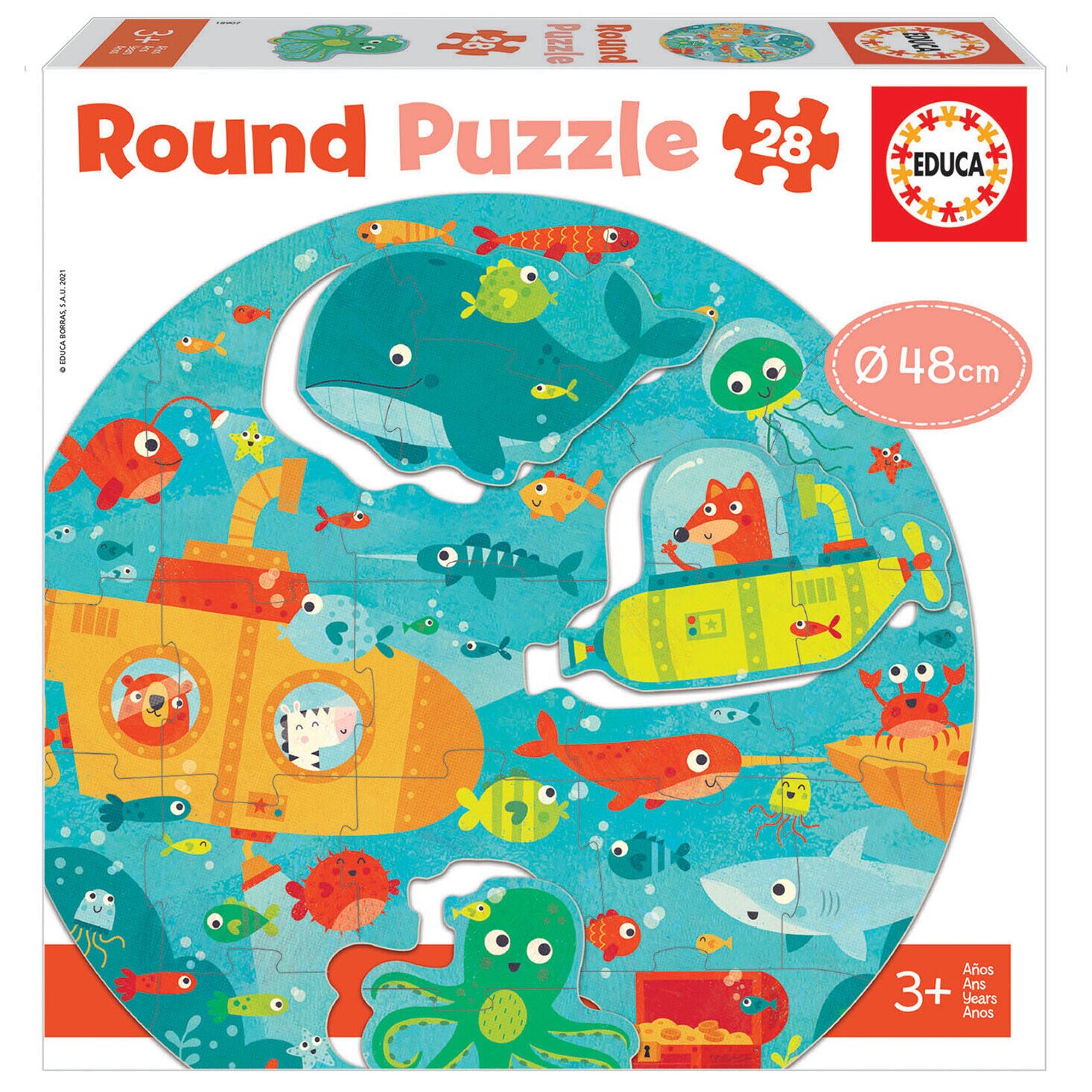 Puzzle Educa, Sea World Round, 28 piese