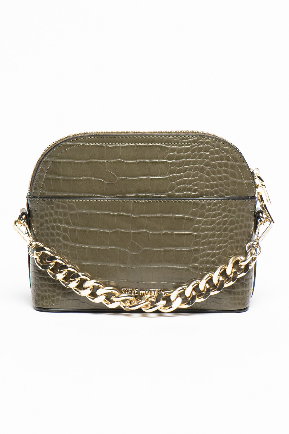 Steve Madden, Geanta de piele ecologica cu bareta de umar Cher, Verde sparaghel